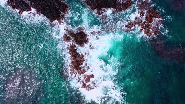 [korea drone footage] Jeju island landscape, beach, wave