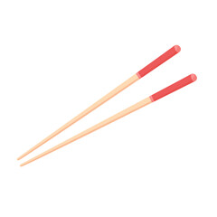 Chopsticks. Cutlery. Asian cuisine. Vector weekend isolated on white background