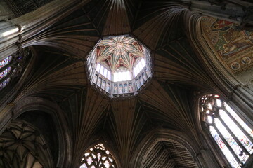 Inside the Cathedral Church of The Holy and Undivided Trinity in Ely, England Great Britain - obrazy, fototapety, plakaty