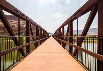 Pedestrian bridge over the Colorado River at Moab, Utah