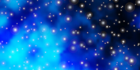 Naklejka na ściany i meble Light BLUE vector layout with bright stars.