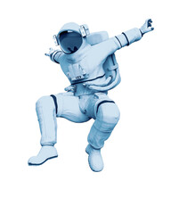 astronaut is landing on white background