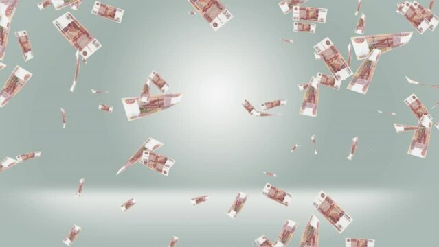 Five Thousand  Russian Ruble Bills 4k Background
