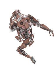 cyber mech is jumping fast rear view