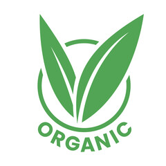 Organic Round Icon with Green Leaves - Icon 8