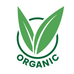 Organic Round Icon with Green Leaves and Dark Green Text - Icon 8
