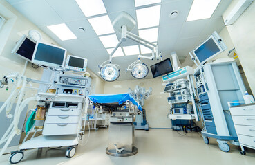 Professional medical with new technologies hospital ward. Modern emergency room.