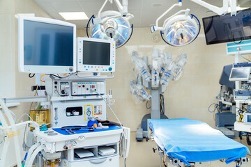 Modern emergency room. Professional medical with new technologies hospital ward.