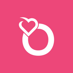 bold logo template heart love letter O