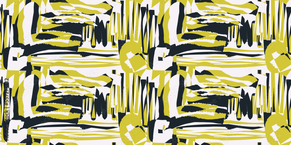Poster abstract seamless pattern with mosaic casual brush strokes. print and seamless surfaces, wallpaper, 