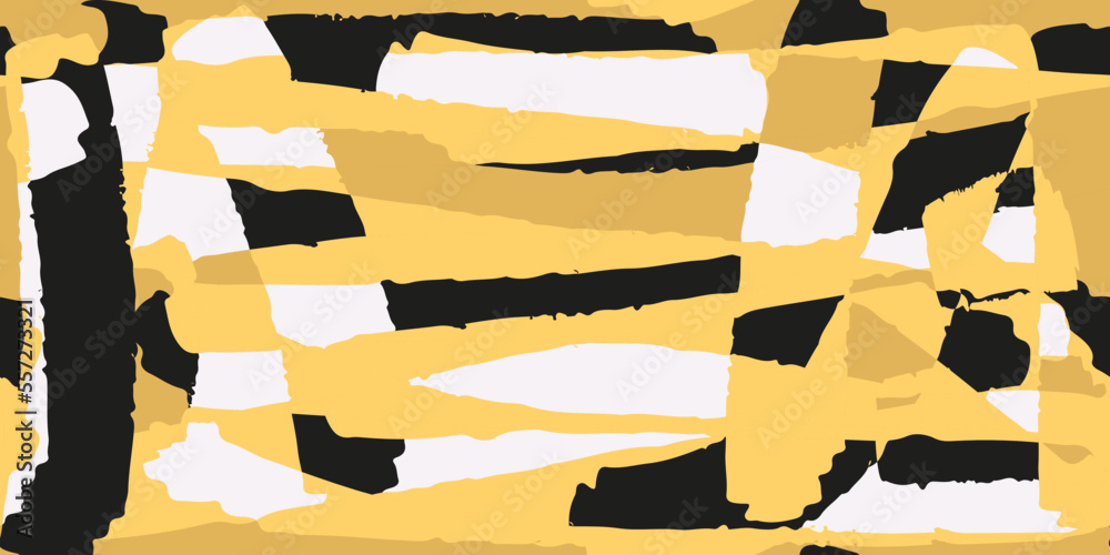 Aufkleber abstract yellow seamless pattern with mosaic casual brush strokes. print and seamless surfaces, wall