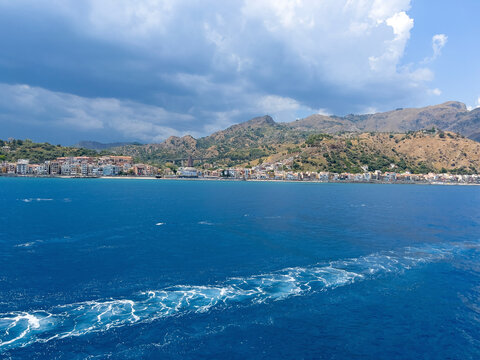 Beautiful view over gloomy Sicily before the rain.