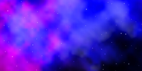 Fototapeta na wymiar Dark Pink, Blue vector template with neon stars.