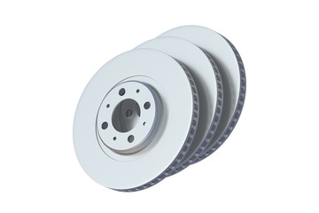 Brake discs isolated on white background. 3d render