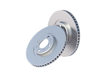 Brake disks isolated on white background. 3d render