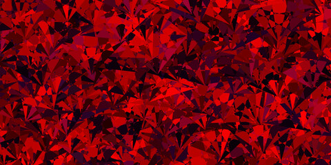 Dark Pink, Red vector backdrop with triangles, lines.