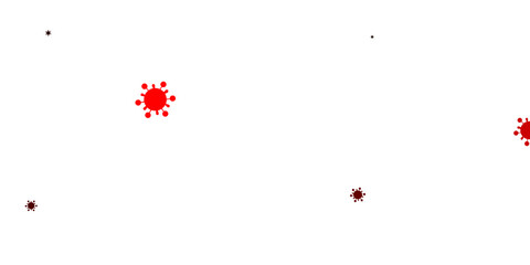 Light red vector backdrop with virus symbols.