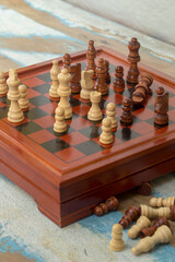 Chess board overview, with game finished by checkmate