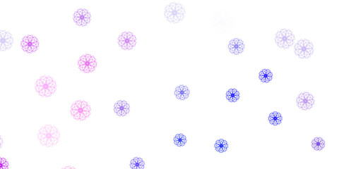 Light blue, yellow vector natural backdrop with flowers.