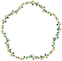 メッセージカードに使えるフレーム 枠 花のイラスト