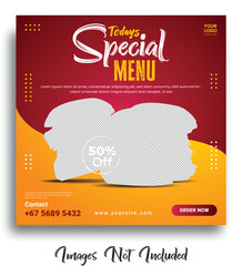 Special menu banner for social media post template