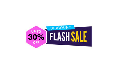 30 Percent discount offer, clearance, promotion banner layout with sticker style. 