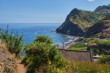 Naklejka premium Maiata Beach in the Porto da Cruz village - Madeira Portugal