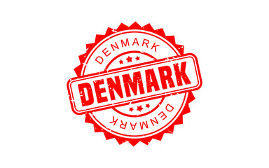 DENMARK stamp rubber with grunge style on white background