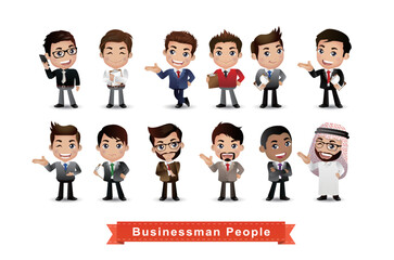 business people group avatars characters - Vector