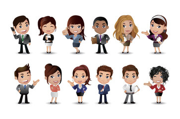 business people group avatars characters - Vector