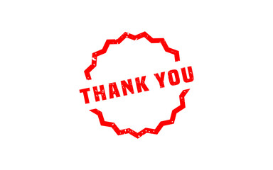 THANK YOU rubber stamp with grunge style on white background
