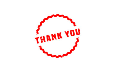 THANK YOU rubber stamp with grunge style on white background