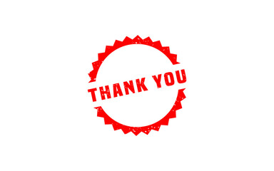 THANK YOU rubber stamp with grunge style on white background