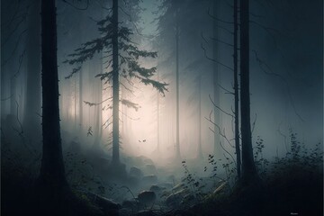 Obraz premium sunrise in the forest