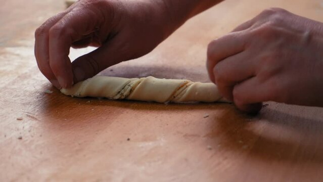the process of making Grissini. grissini with olives and thyme recipe.