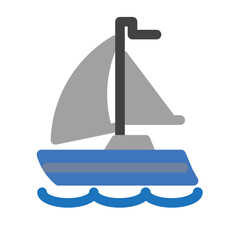 Fototapeta premium Sailboat Flat Icon