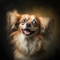 Naklejka premium Funny dog, looking at the camera, isolated, created with Generative AI technology