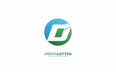 D  logo business for branding company. arrow template vector illustration for your brand.