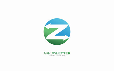 Z logo business for branding company. arrow template vector illustration for your brand.