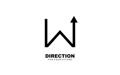 W logo business for branding company. arrow template vector illustration for your brand.