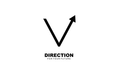 V logo business for branding company. arrow template vector illustration for your brand.