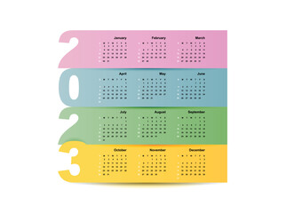 Creative calendar for 2023 with week starting on Sunday