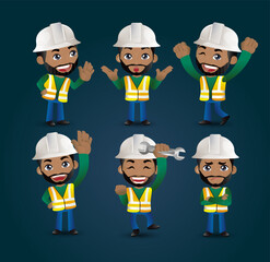 builder. worker. engineer with different poses