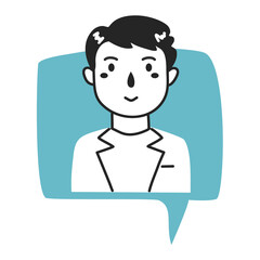 young man bubble chat