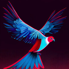 cute animal little pretty blue pigeon portrait from a splash of watercolor illustration