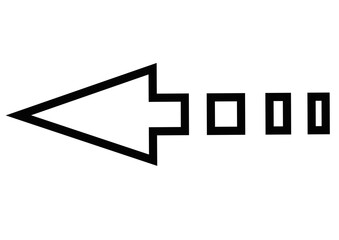 シンプル矢印アイコン　白B 破線