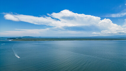 Aerial view of Peças Island and Ilha doMel - Paraná - Brazil.