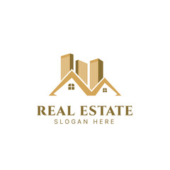 Real estate logo design, Construction architecture building logo, Line art style