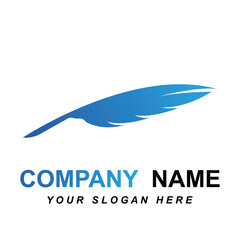 feather logo vector with slogan template
