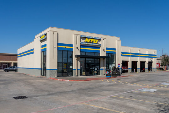 Pearland, Texas, USA - March 1, 2022: National Tire and Battery (NTB) shop in Pearland, Texas, USA. National Tire and Battery is an American brand of auto service centers.